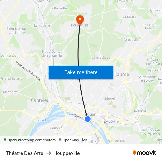 Théatre Des Arts to Houppeville map