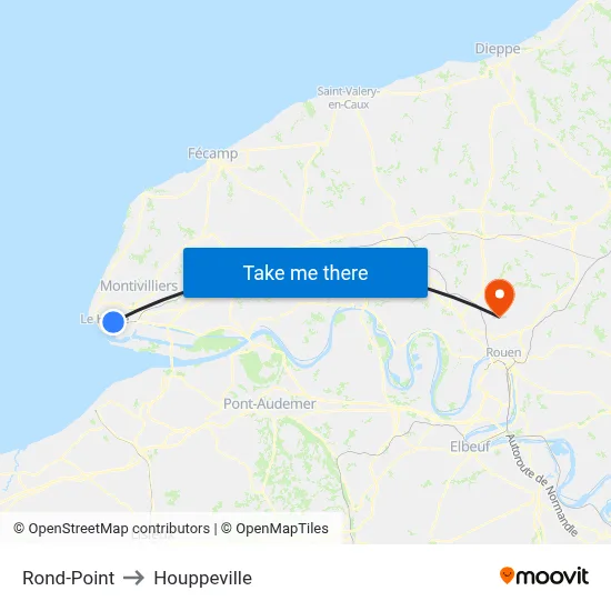 Rond-Point to Houppeville map