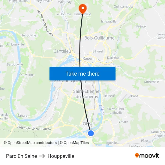 Parc En Seine to Houppeville map