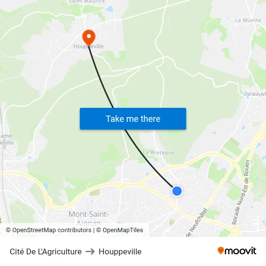 Cité De L'Agriculture to Houppeville map