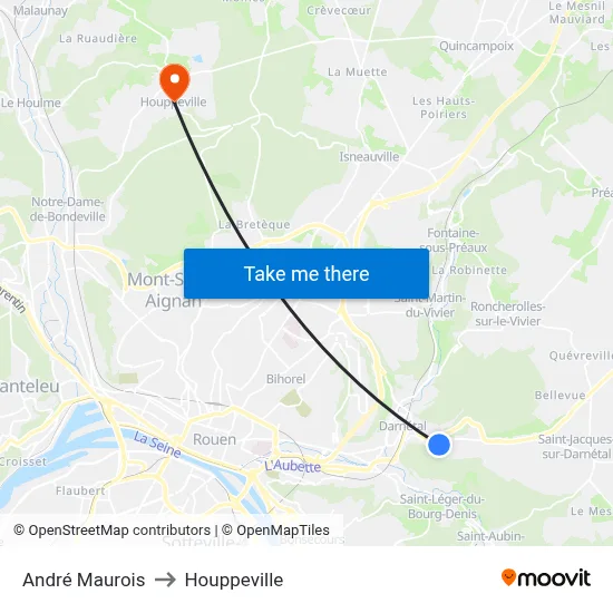 André Maurois to Houppeville map