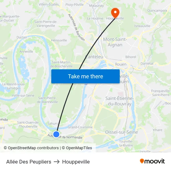 Allée Des Peupliers to Houppeville map