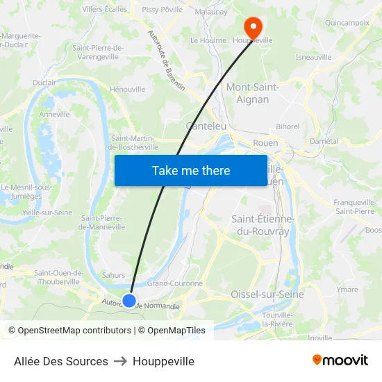 Allée Des Sources to Houppeville map