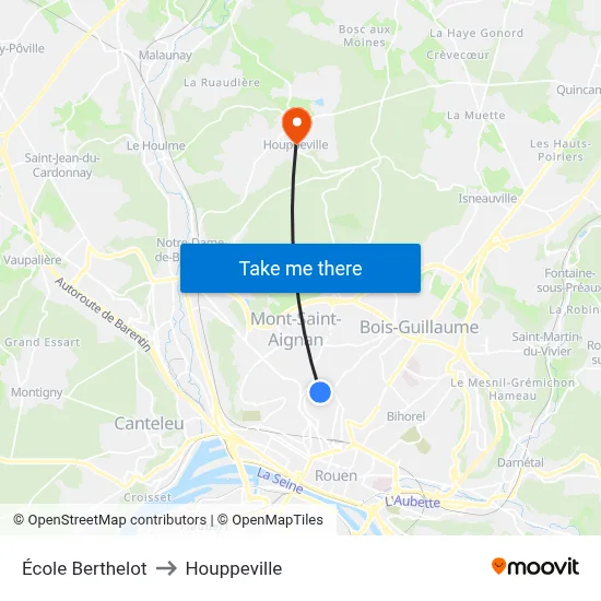 École Berthelot to Houppeville map