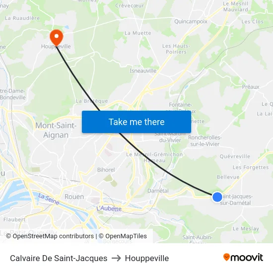 Calvaire De Saint-Jacques to Houppeville map