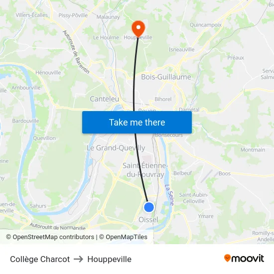 Collège Charcot to Houppeville map
