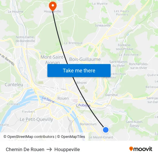 Chemin De Rouen to Houppeville map