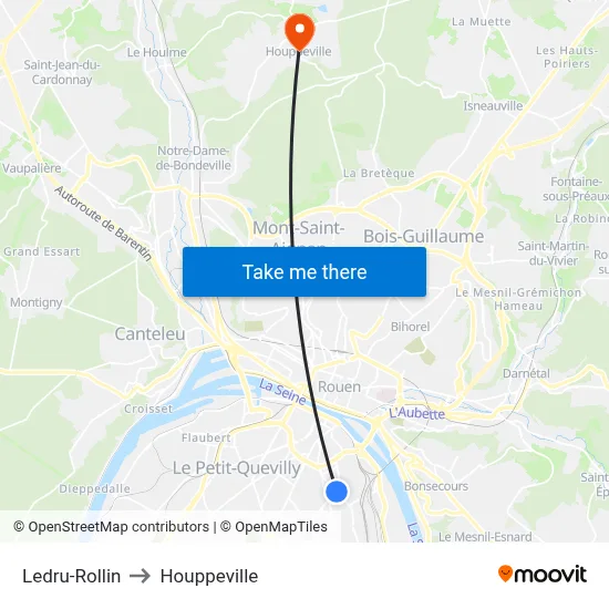 Ledru-Rollin to Houppeville map