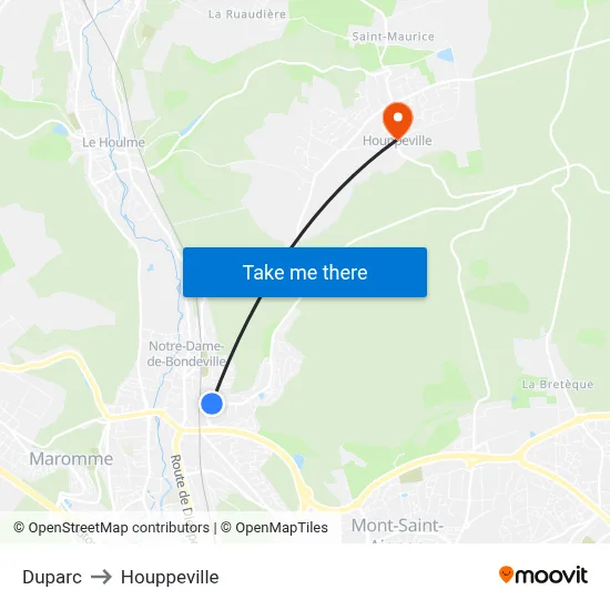 Duparc to Houppeville map