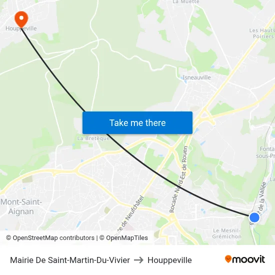 Mairie De Saint-Martin-Du-Vivier to Houppeville map