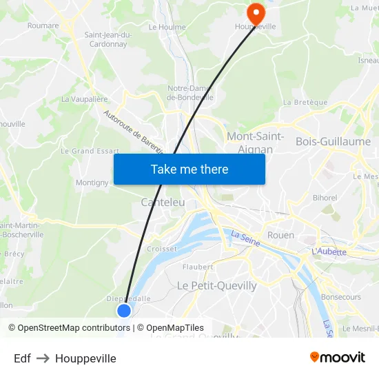 Edf to Houppeville map