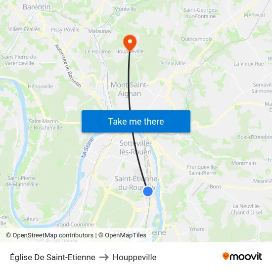 Église De Saint-Etienne to Houppeville map