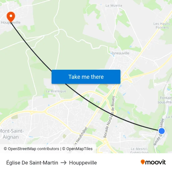 Église De Saint-Martin to Houppeville map