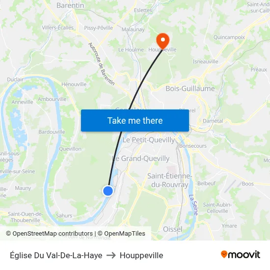 Église Du Val-De-La-Haye to Houppeville map
