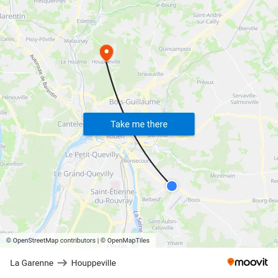 La Garenne to Houppeville map
