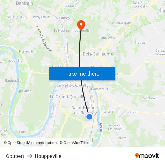 Goubert to Houppeville map