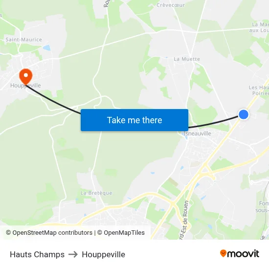 Hauts Champs to Houppeville map
