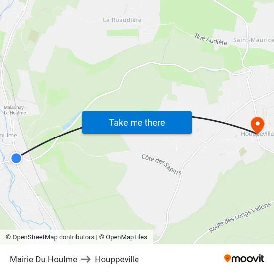 Mairie Du Houlme to Houppeville map
