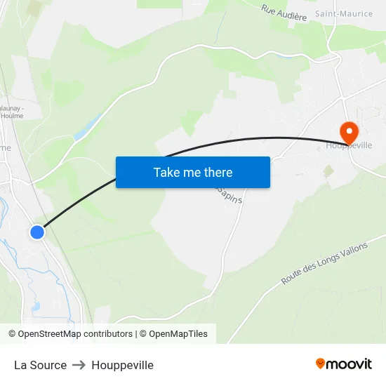 La Source to Houppeville map