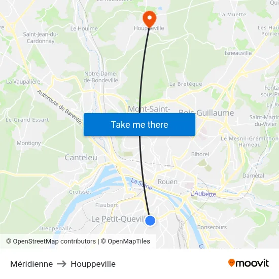 Méridienne to Houppeville map