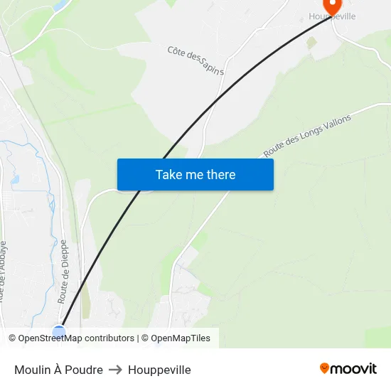 Moulin À Poudre to Houppeville map