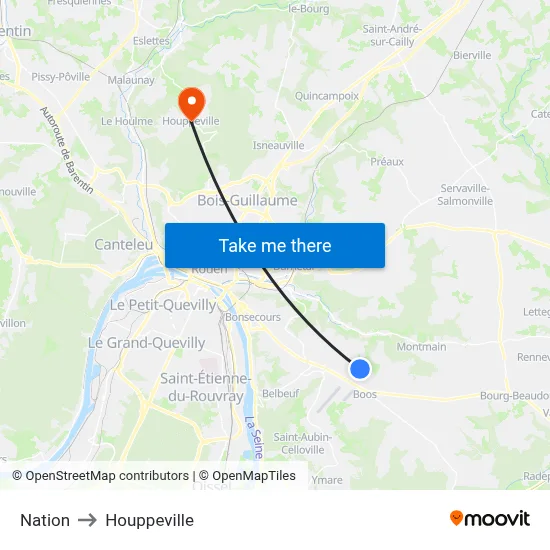 Nation to Houppeville map