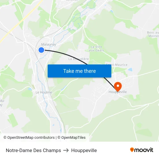 Notre-Dame Des Champs to Houppeville map