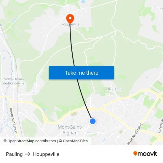 Pauling to Houppeville map
