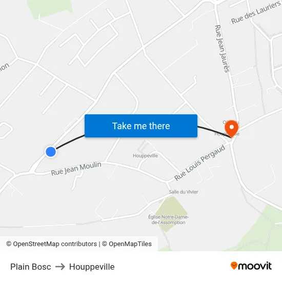 Plain Bosc to Houppeville map