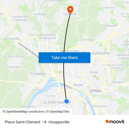 Place Saint-Clément to Houppeville map