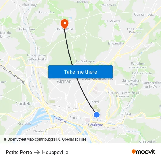 Petite Porte to Houppeville map