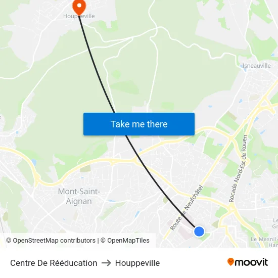 Centre De Rééducation to Houppeville map