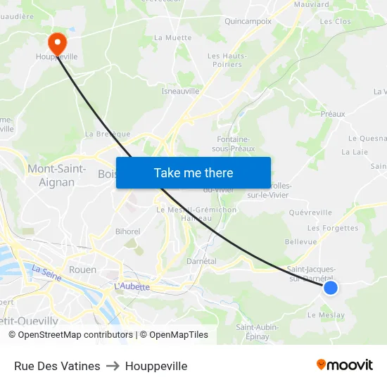 Rue Des Vatines to Houppeville map
