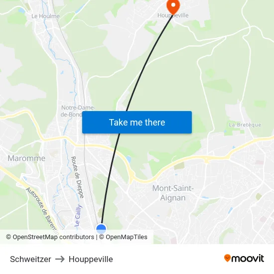 Schweitzer to Houppeville map