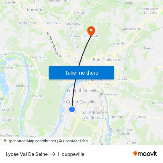 Lycée Val De Seine to Houppeville map