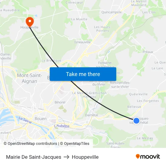 Mairie De Saint-Jacques to Houppeville map