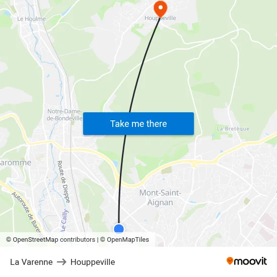 La Varenne to Houppeville map