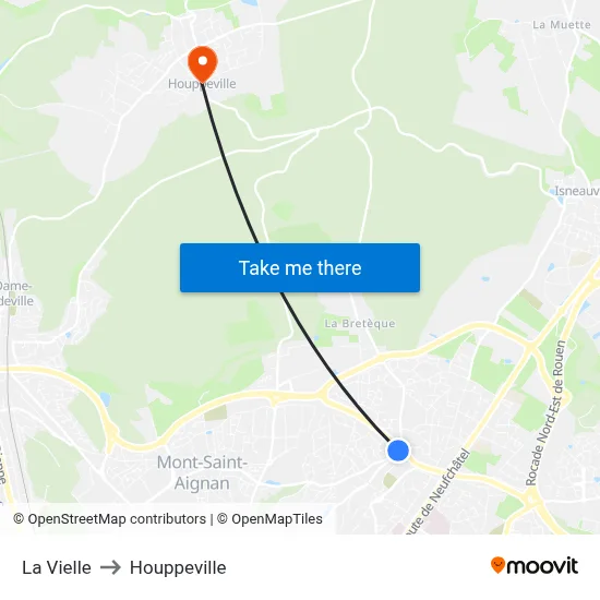 La Vielle to Houppeville map
