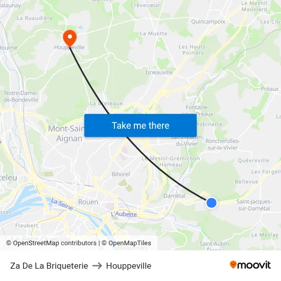 Za De La Briqueterie to Houppeville map
