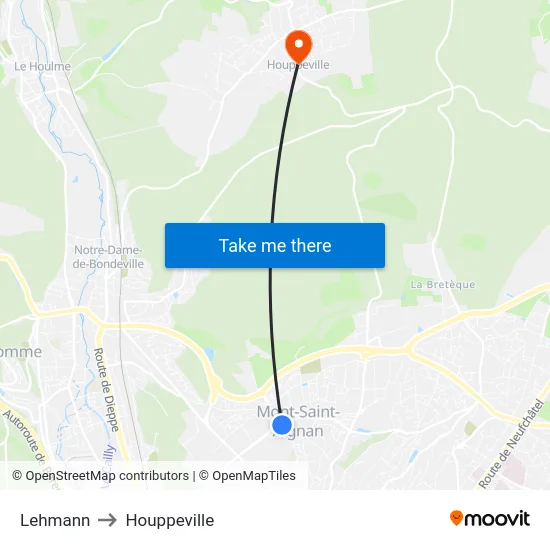 Lehmann to Houppeville map