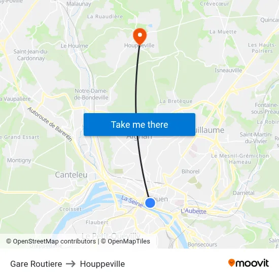 Gare Routiere to Houppeville map