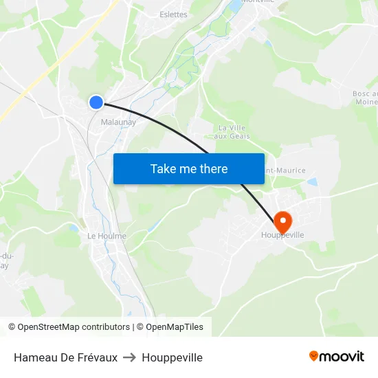 Hameau De Frévaux to Houppeville map