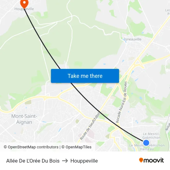 Allée De L'Orée Du Bois to Houppeville map