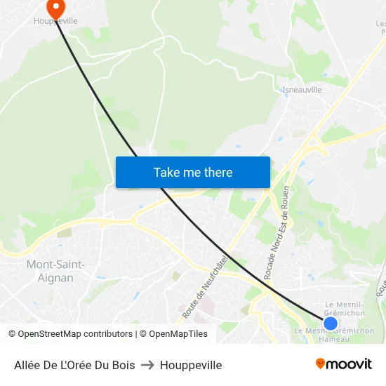 Allée De L'Orée Du Bois to Houppeville map