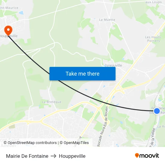 Mairie De Fontaine to Houppeville map