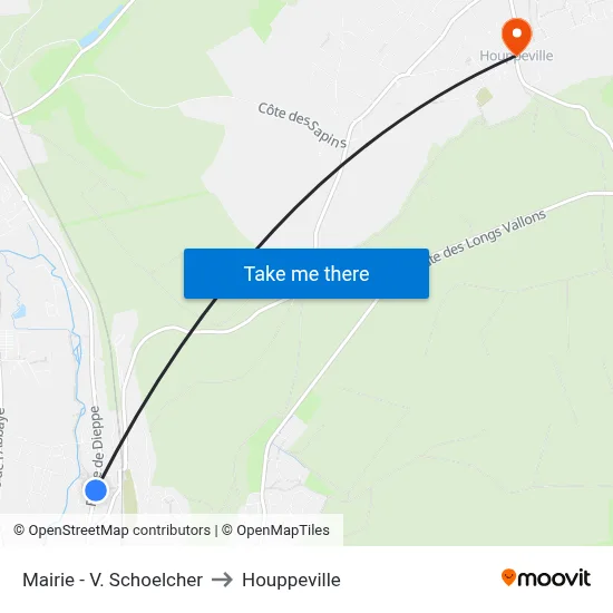 Mairie - V. Schoelcher to Houppeville map