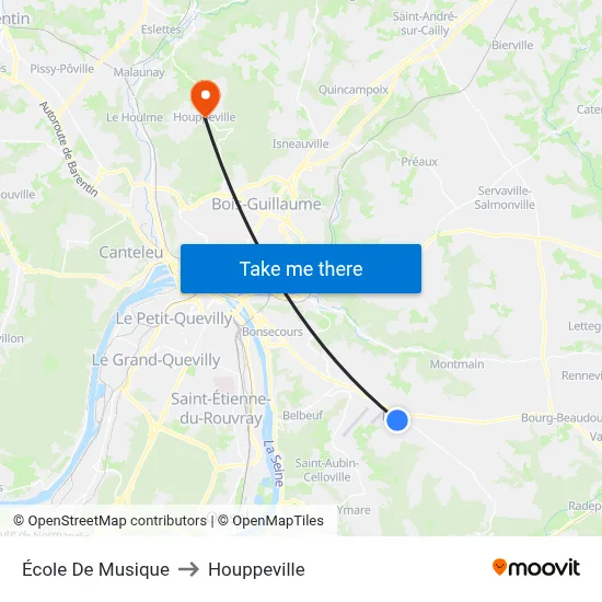 École De Musique to Houppeville map