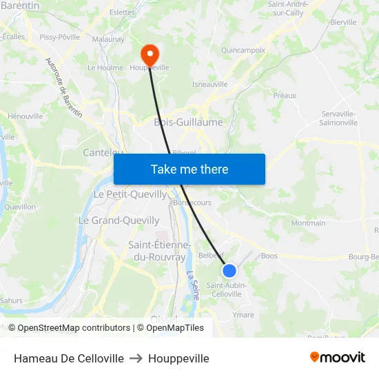 Hameau De Celloville to Houppeville map