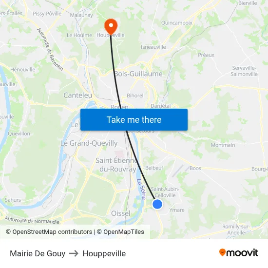 Mairie De Gouy to Houppeville map
