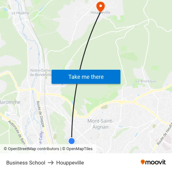 Business School to Houppeville map